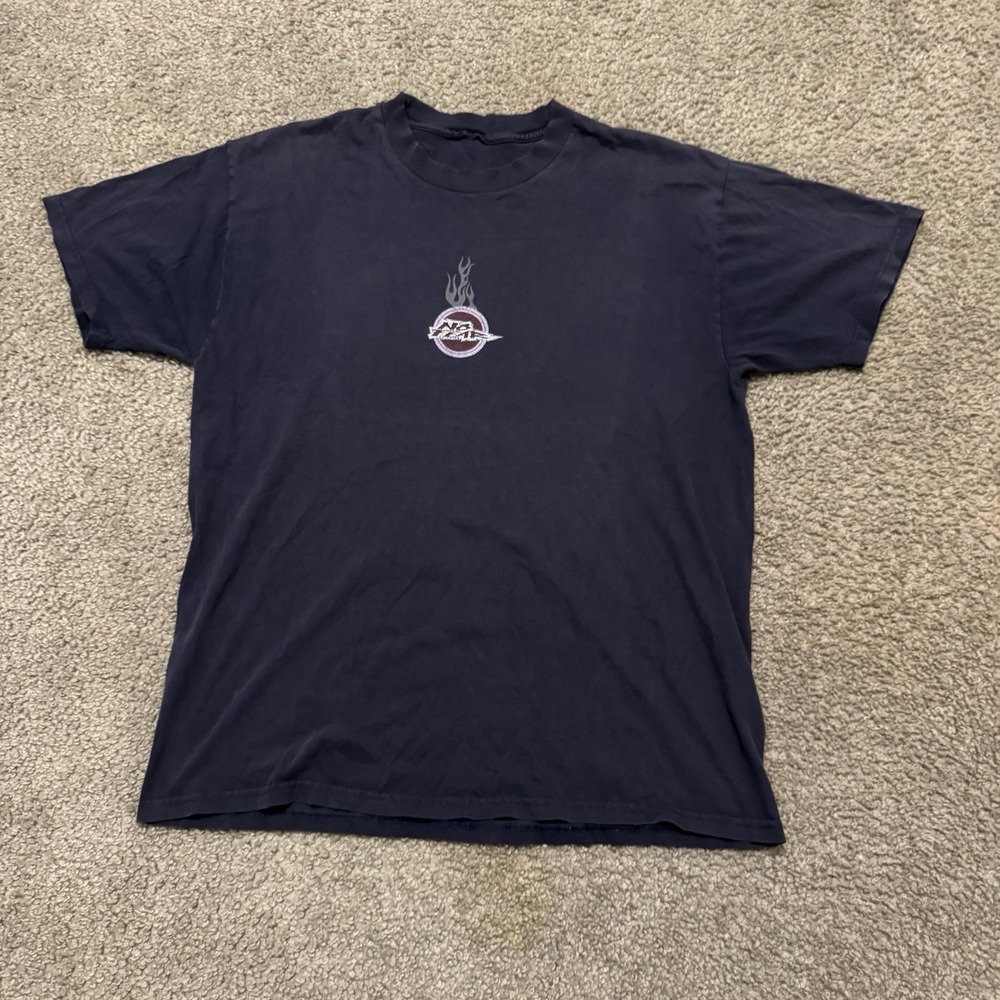 No Fear Double Dragon Flame T-Shirt Navy Blue Fade